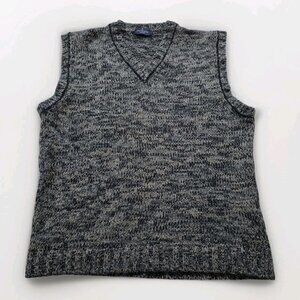 Trussardi Sport Knit Vest Mens M/L Marled V Neck Made In Italy Wool Blend Vtg